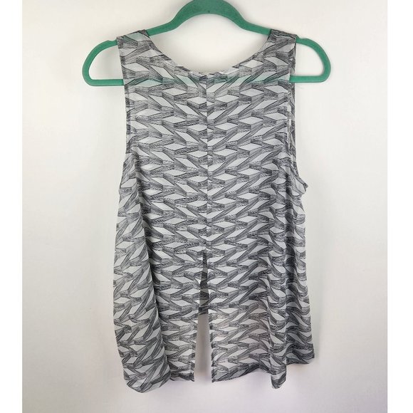 BB Dakota Geometric Print Sheer Tunic Tank Top sz M - Picture 2 of 7